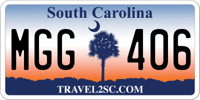 SC license plate MGG406