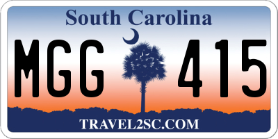SC license plate MGG415