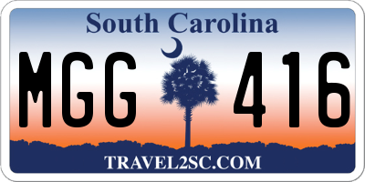 SC license plate MGG416