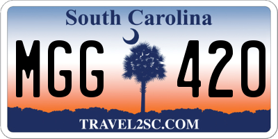 SC license plate MGG420