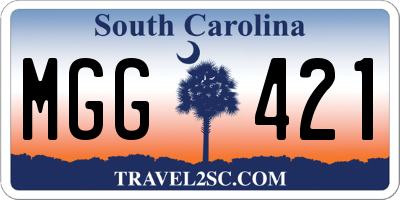 SC license plate MGG421