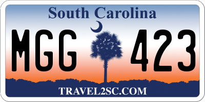 SC license plate MGG423