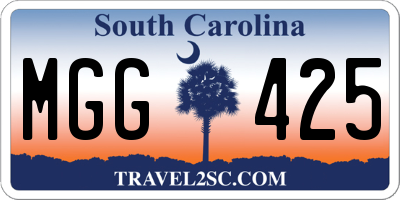 SC license plate MGG425