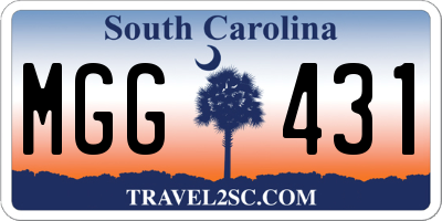 SC license plate MGG431