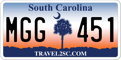 SC license plate MGG451