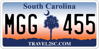 SC license plate MGG455
