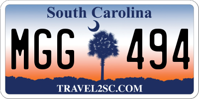 SC license plate MGG494