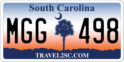SC license plate MGG498