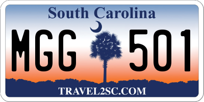SC license plate MGG501