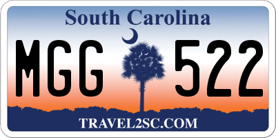 SC license plate MGG522