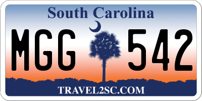 SC license plate MGG542