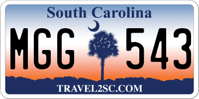 SC license plate MGG543