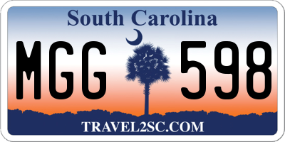 SC license plate MGG598
