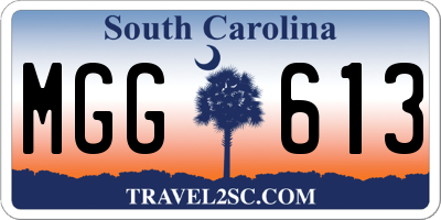 SC license plate MGG613