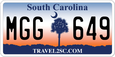 SC license plate MGG649