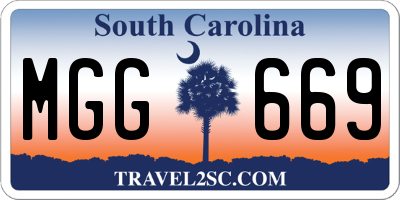 SC license plate MGG669