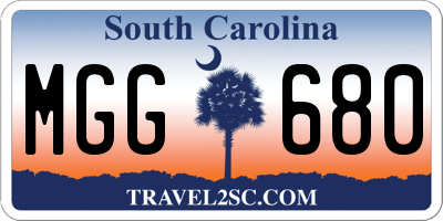 SC license plate MGG680