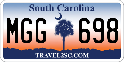 SC license plate MGG698