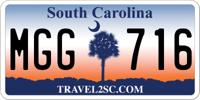 SC license plate MGG716