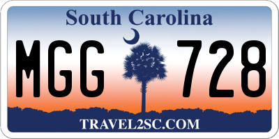 SC license plate MGG728