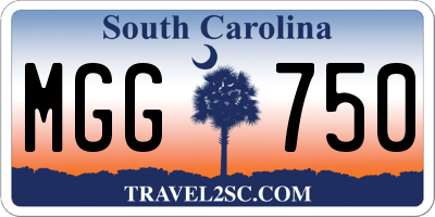 SC license plate MGG750