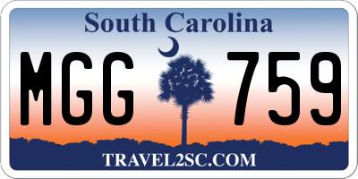 SC license plate MGG759