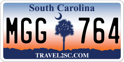 SC license plate MGG764