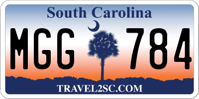 SC license plate MGG784