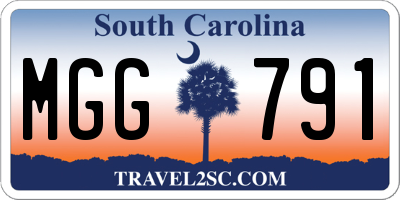 SC license plate MGG791