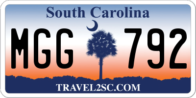SC license plate MGG792