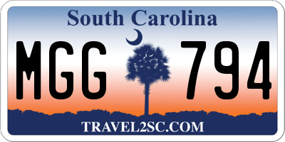 SC license plate MGG794
