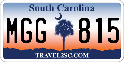 SC license plate MGG815
