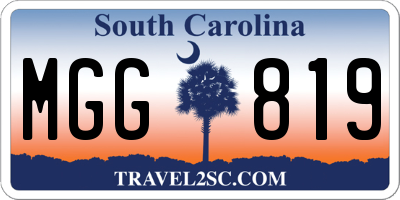 SC license plate MGG819