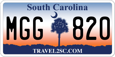 SC license plate MGG820