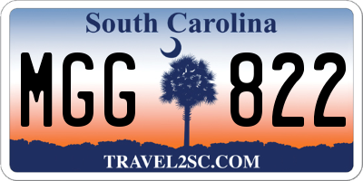 SC license plate MGG822
