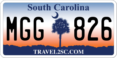 SC license plate MGG826