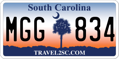 SC license plate MGG834