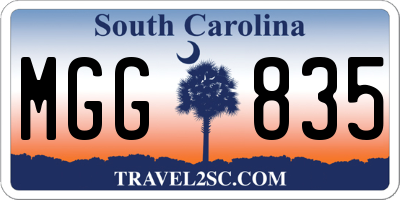 SC license plate MGG835