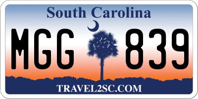 SC license plate MGG839
