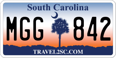 SC license plate MGG842