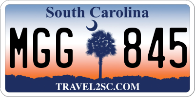 SC license plate MGG845