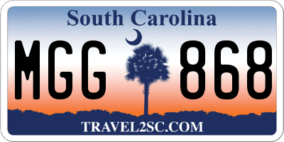 SC license plate MGG868