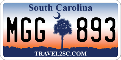 SC license plate MGG893