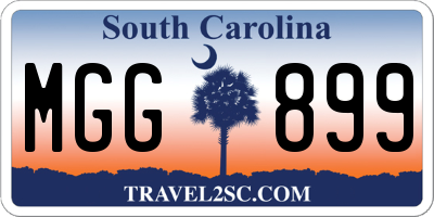 SC license plate MGG899