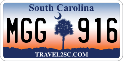 SC license plate MGG916