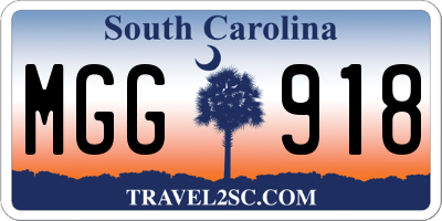 SC license plate MGG918
