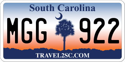 SC license plate MGG922
