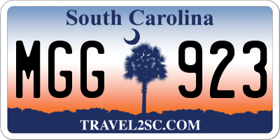 SC license plate MGG923