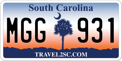 SC license plate MGG931