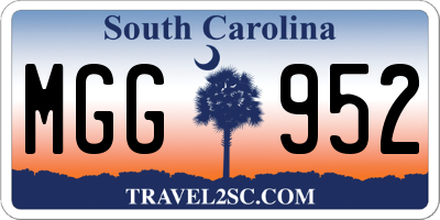 SC license plate MGG952